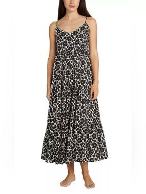 Kate Spade Black and White Floral Tiered Midi Dress - Sz XL